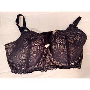 Aerie 360 Degree Lace Bra Full Coverage 36DD Underwire Black Women's‎